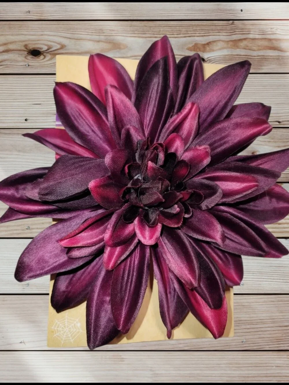 Lot of 9 - Fabric DAHLIA Flowers with Clips - For Crafting - Decoration - 5 Inch
